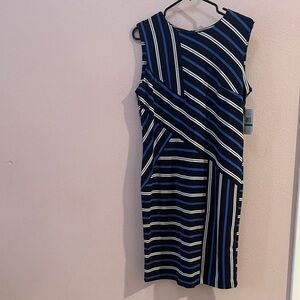 ECI Navy and White Striped Mini Dress